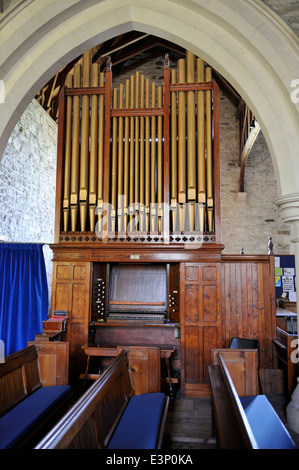 Organ St Mary's church Newport, Pembrokeshire, West Wales Stock Photo