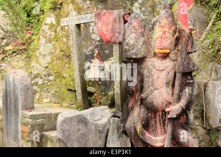 Stone relief representing hindu god Hanuman in the Gorakhnath cave-temple. Gorkha Durbar-Nepal. 0423 Stock Photo