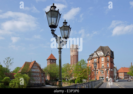 Ratsmuehle, Water Tower, Lueneburg, Lower-Saxony, Germany Stock Photo
