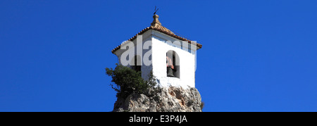 The Bell tower of the Castillo de San José, Guadalest medival village, Sierrade Aitana mountains, Costa Blanca, Spain, Europe Stock Photo