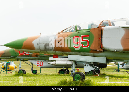 Sukhoi Su-24 'Fencer' supersonic, all-weather attack aircraft in Belarusian Aviation Museum in Borovoe, June 04, 2014 in Minsk, Stock Photo