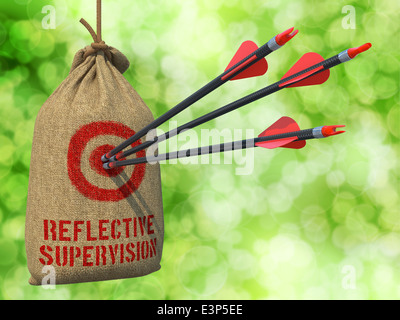 Reflective Supervision - Arrows Hit in Target. Stock Photo