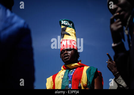 Brasilia, Brazil. 26th June, 2014. A supporter of Ghana is seen before a Group G match between Portugal and Ghana of 2014 FIFA World Cup in Brasilia, Brazil, June 26, 2014. © Jhon Paz/Xinhua/Alamy Live News Stock Photo