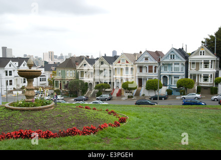 Historic Victorian Homes in San Francisco California Stock Photo