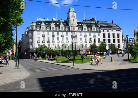 The Grand Hotel and the Grand Café in Oslo have a long tradition. It was founded in 1874 and is a traditional luxury hotel in the main street, Karl Johans gate No. 31. Photo: Klaus Nowottnick Date: May 29, 2014 The Oslo City Hall i Stock Photo