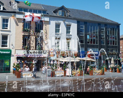 The fountain on Williamson Square in Liverpool city centre Merseyside UK Stock Photo