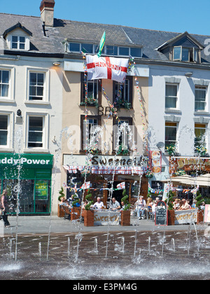 The fountain on Williamson Square in Liverpool city centre Merseyside UK Stock Photo