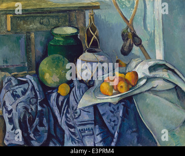 Paul Cézanne - Still Life with a Ginger Jar and Eggplants - 1894 - MET Museum - New-York Stock Photo