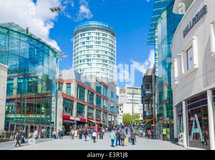 Rotunda and Birmingham Bullring shopping centre, Birmingham City Centre, Birmingham, West Midlands, England, UK, GB, EU, Europe Stock Photo