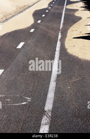 A road alongside a beach in Puerto Del Carmen, Lanzarote Stock Photo