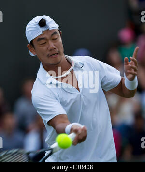 Wimbledon, London, UK. 27th June 2014. . Tennis, Wimbledon, AELTC, Jimmy Wang (TPE) Photo: Tennisimages/Henk Koster/Alamy Live News Stock Photo
