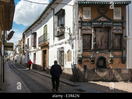 Street corner shrine in the Calle Lineros, Cordoba, Andalucia, Spain Stock Photo