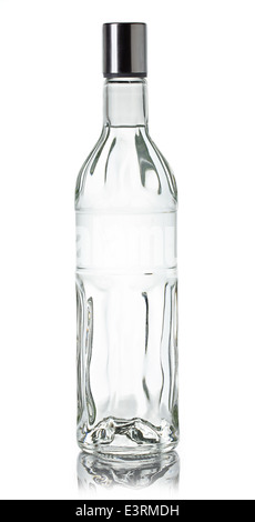 Bottle of vodka close up on white background Stock Photo