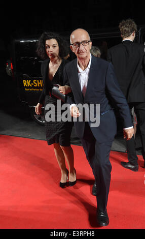 Munich, Germany. 27th June, 2014. Actor Philipp Sonntag and his wife Evangelia Epanomeritaki attend the opening of the Munich film festival in Munich, Germany, 27 June 2014. The festival runs from 27 June to 05 July 2014. Photo: Felix Hoerhager/dpa/Alamy Live News Stock Photo