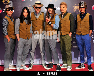 Taipei's Taiwan. 28th June, 2014. Members of the band 'the Chairman' attend the awarding ceremony of the 25th Golden Melody Awards in Taipei, southeast China's Taiwan, June 28, 2014. © Wu Ching-teng/Xinhua/Alamy Live News Stock Photo
