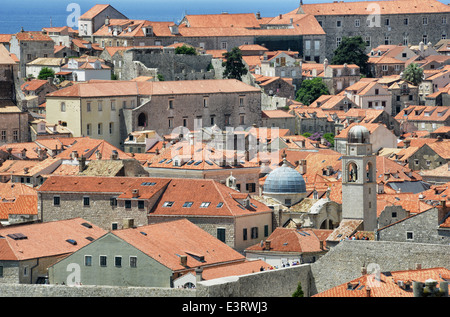 Dubrovnik city rooftops, Croatia Stock Photo