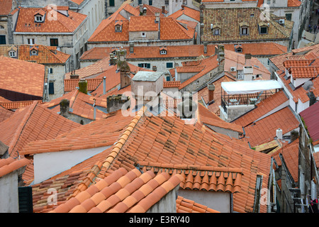 Dubrovnik city rooftops, Croatia Stock Photo