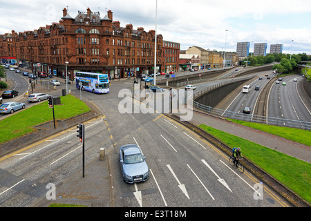 Charing Cross, with St George mansions and M8 motorway, Glasgow, Scotland, UK Stock Photo
