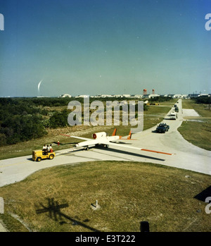 This photo shows a Teledyne Ryan UAV (Unmanned Aerial Vehicle), part of ...