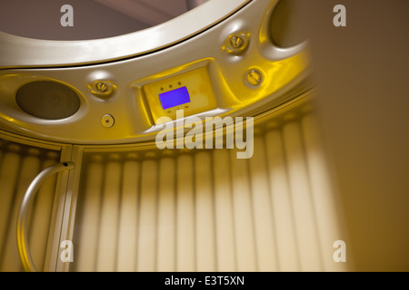 Stand up tanning system interior Stock Photo