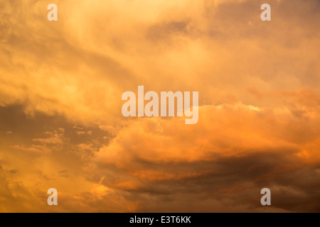 A stormy cloudy vibrantly colored sky in Eastern Oregon Stock Photo