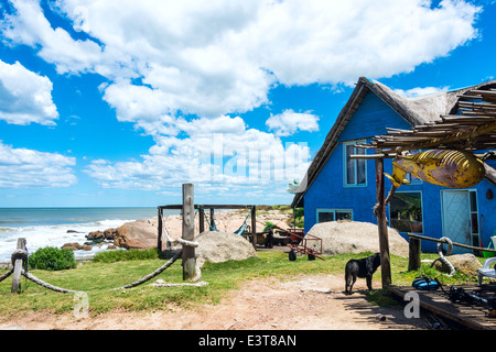 Punta del Diablo Beach, popular tourist place in Uruguay Stock Photo