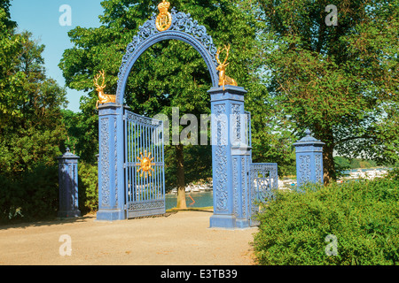 gates with golden deer in Stockholm Stock Photo