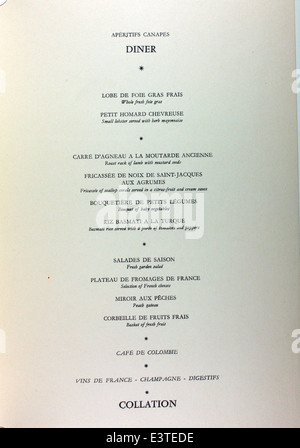 Air France Menu Collection Stock Photo