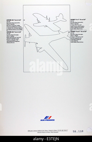Air France Menu Collection Stock Photo