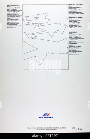 Air France Menu Collection Stock Photo