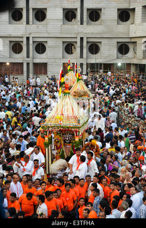 Ahmedabad, Gujarat, India. 29th June, 2014. Lord Jagannath's 137th Rath Yatra begins in Ahmedabad, Rath Yatra or chariot  festival is celebrated by Hindus on the second day of Sukla Paksha in the month of Ashadh. Credit:  Nisarg Lakhmani/Alamy Live News Stock Photo