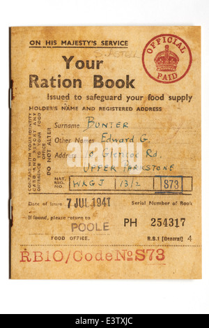 United Kingdom second world war ration book Stock Photo