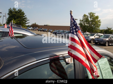 American flag sticker on car window Stock Photo Alamy