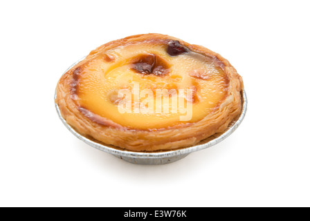 single portuguese egg tart with clipping path Stock Photo