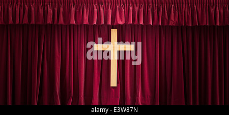 Cross on a red background Stock Photo