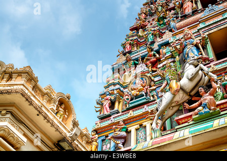 Detail of Sri Mahamariamman Temple, The oldest Hindu temple in Kuala Lumpur. Stock Photo