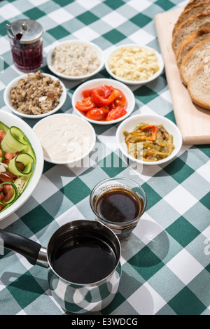 A table set with local salads Stock Photo