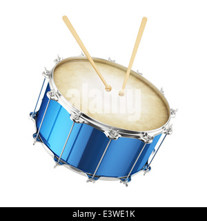 3d render of blue drum isolated on white background Stock Photo