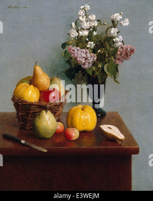 Henri Fantin-Latour - Still Life with Flowers and Fruit - 1866 - MET Museum - New-York Stock Photo