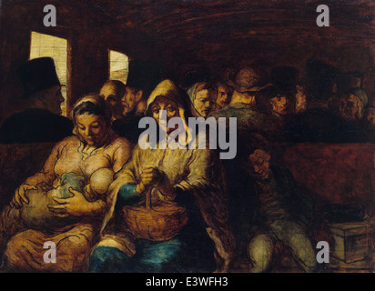 Honoré Daumier - The Third-Class Carriage - 1864 - MET Museum - New-York Stock Photo