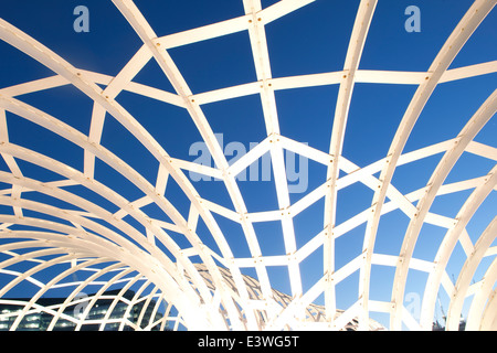 Melbourne, Australia webb bridge architecture in southbank docklands. modern Australian design by Denton Marshall, Robert Owen. Stock Photo