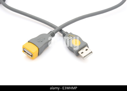 usb cable on white background Stock Photo