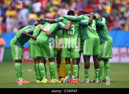 Brasilia, Brazil. 30th June, 2014. Players of Nigeria seen during the FIFA World Cup 2014 round of 16 match between France and Nigeria at the Estadio National Stadium in Brasilia, Brazil, on 30 June 2014. Credit:  dpa picture alliance/Alamy Live News Stock Photo