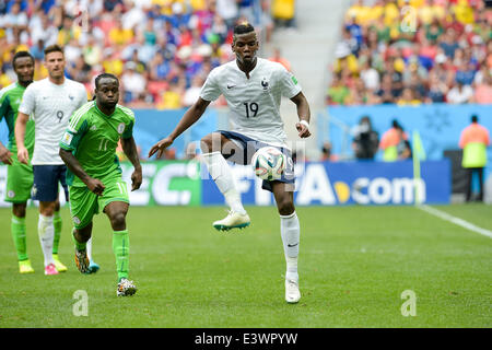 Brasilia, Brazil. 30th June, 2014. FIFA World Cup 2014 round of 16 match between France and Nigeria at the Estadio National Stadium in Brasilia, Brazil, on 30 June 2014. Paul Pogba (Fra) Credit:  Action Plus Sports Images/Alamy Live News Stock Photo