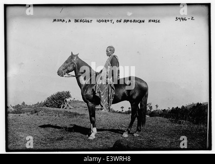 Mora, a Benguet Igorot, on American horse (LOC) Stock Photo