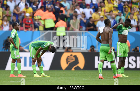 Brasilia, Brazil. 30th June, 2014. Player of Nigeria react after the FIFA World Cup 2014 round of 16 match between France and Nigeria at the Estadio National Stadium in Brasilia, Brazil, on 30 June 2014. Credit:  dpa picture alliance/Alamy Live News Stock Photo