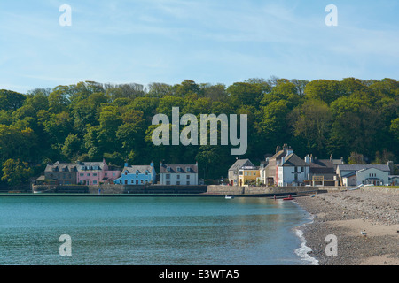 Aerial View of Dale Castle and Church, Pembrokeshire Wales, UK