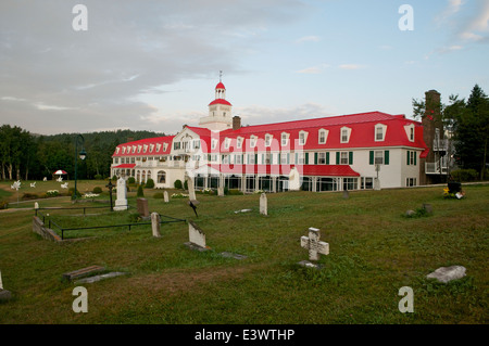 Hotel Tadoussac, dating from 1864, overlooks the Tadoussac Bay of the St. Lawrence River in Quebec, Canada. Stock Photo