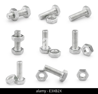 bolt and nut with clipping path Stock Photo