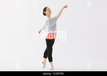 Japanese woman training Stock Photo